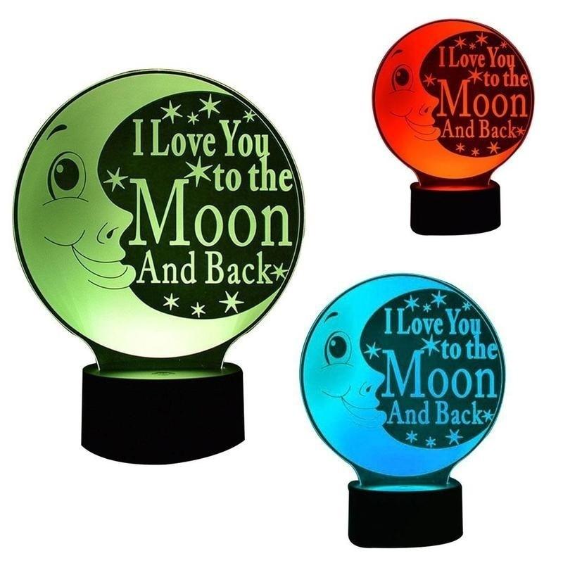 Новый светодиодный 7 цветов, меняющий 3D ночник, настольный USB-лампа, акриловый лунный ночной дизайн