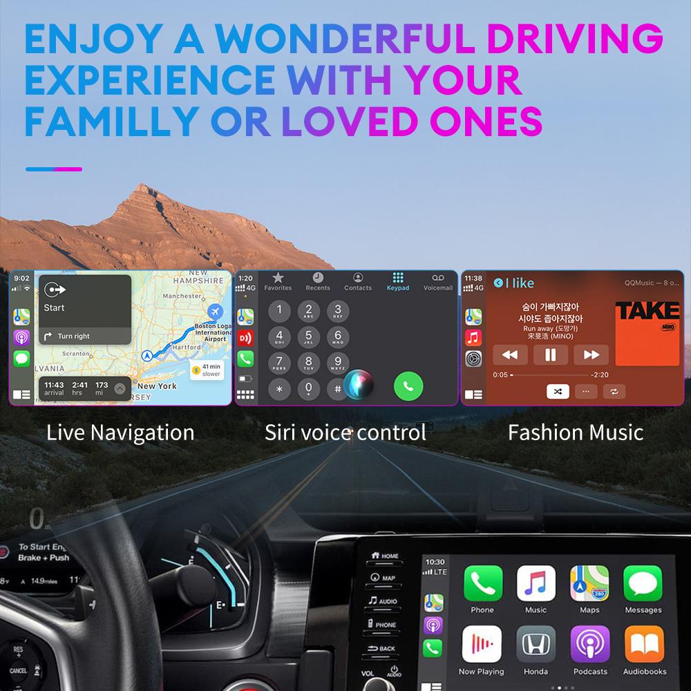 Kebidumei 2 In 1 Box Wireless CarPlay Android Auto Wireless Adapter For Mazda Toyota Mercedes Peugeot Volvo Support Netflix