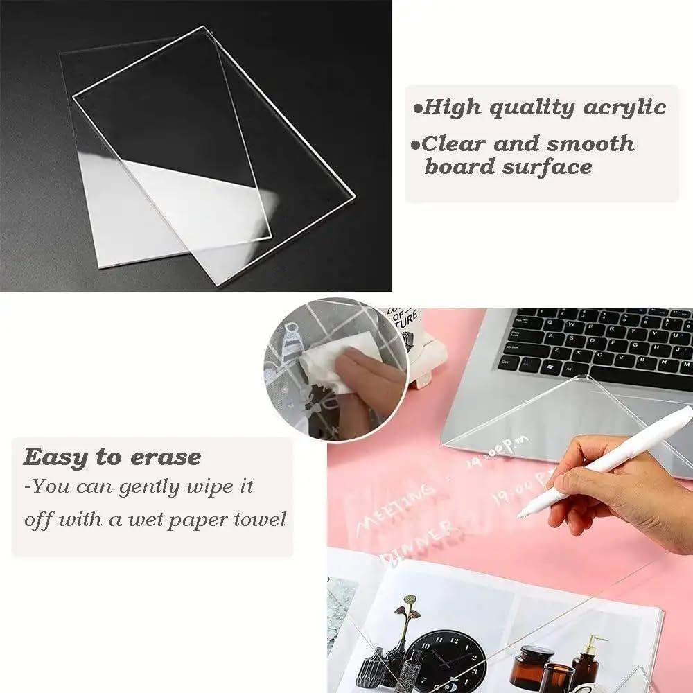 LED Acrylic Writing Board with Light & 7 Pens | DIY 3D Rewritable Message Pad | Night Lamp & Display Board for Home