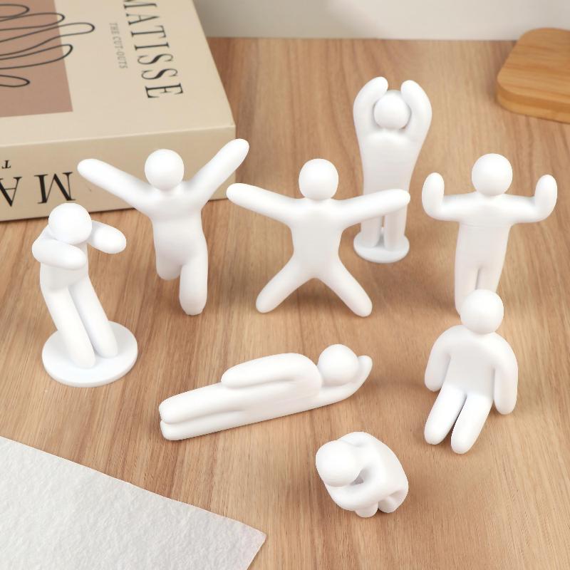 3/8 шт. 3D-печатная фигурка человека, украшение, DIY, раскрашиваемая мини-фигурка человека, модель статуэтки для стола, декоративные игрушки для демонстрации