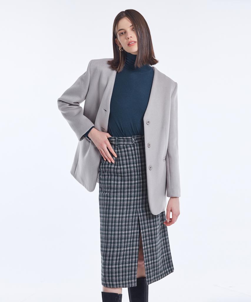 Юбка в клетку из шерсти Nevel Everywear (2Кол)