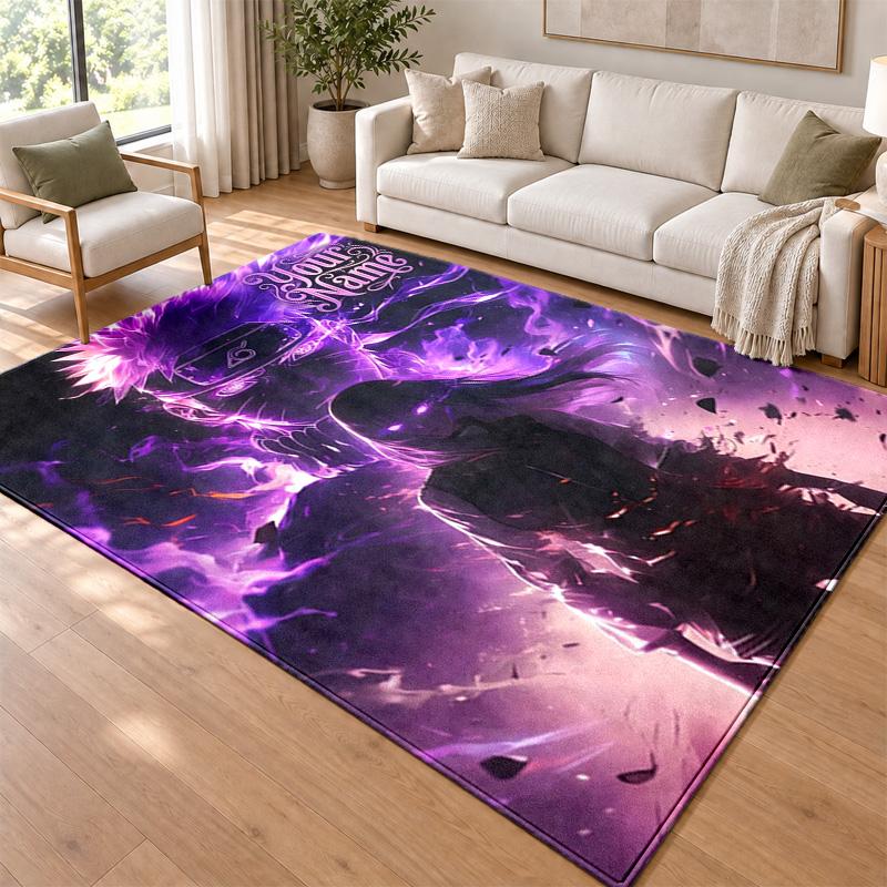 Hyuga Hinata Custom Name Personalized Rug Non‑Slip Doormat Floor Carpet Housewarming Birthday Gift for Family Friends
