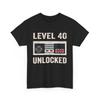 40 Years Old Birthday Shirt, 40th Birthday Level 40 Unlocked Women Men Gamer Tee