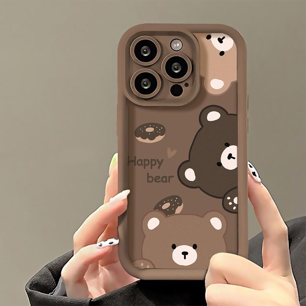Милый чехол с медведем для iPhone 13 Cases Iphone 11 15 Pro Max 16 14 12 XR XS X 7 8 Plus SE 15promax Мягкие силиконовые чехлы-накладки