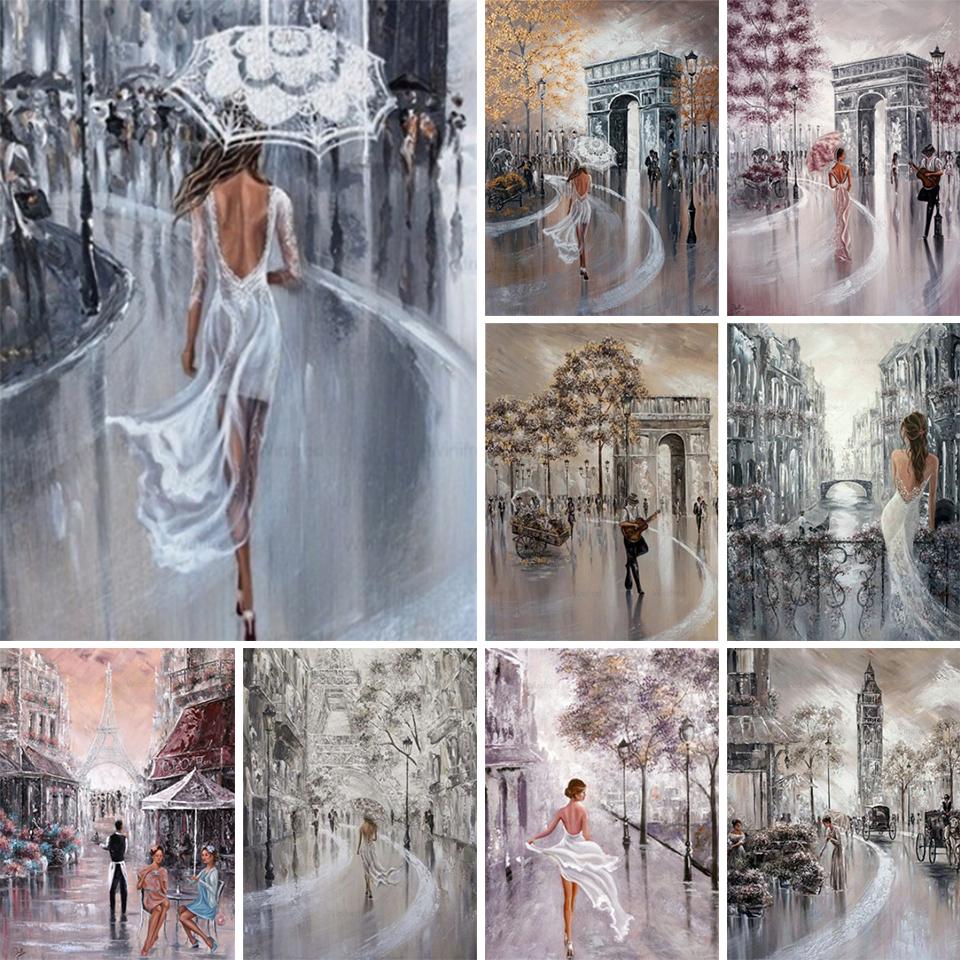 5D Красота Искусство DIY Пейзаж Алмазная картина Набор для вышивки крестом Полный круглый Алмазная вышивка Мозаика Декоративная живопись