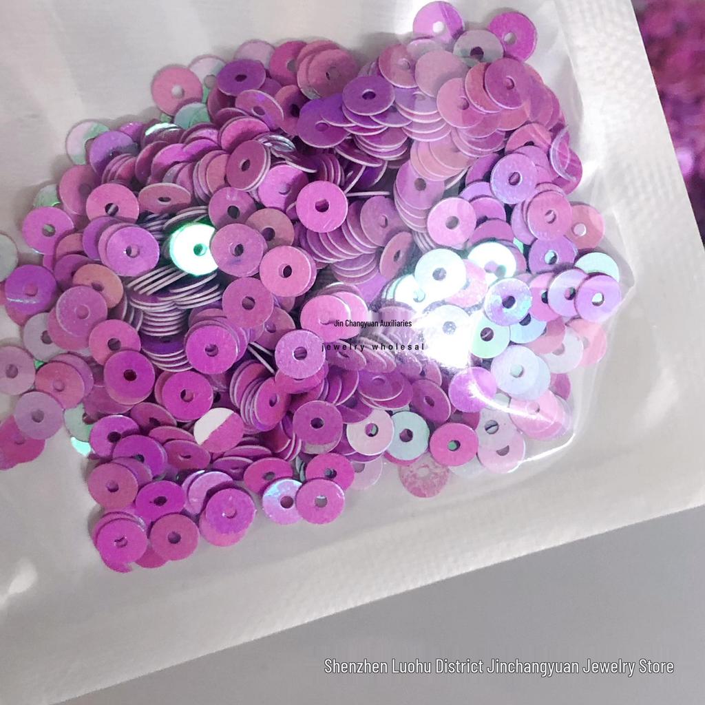 Цветные пайетки 4 мм с центральным отверстием для DIY поделок и аксессуаров для одежды