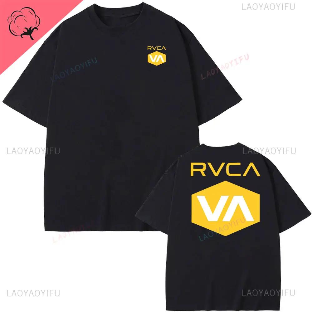 RVCA T Shirt Black Tee Summer Cotton Tshirt Summer Short Sleeve Fashion Men Women Design Brand Tshirt Top Streetwear Clothes