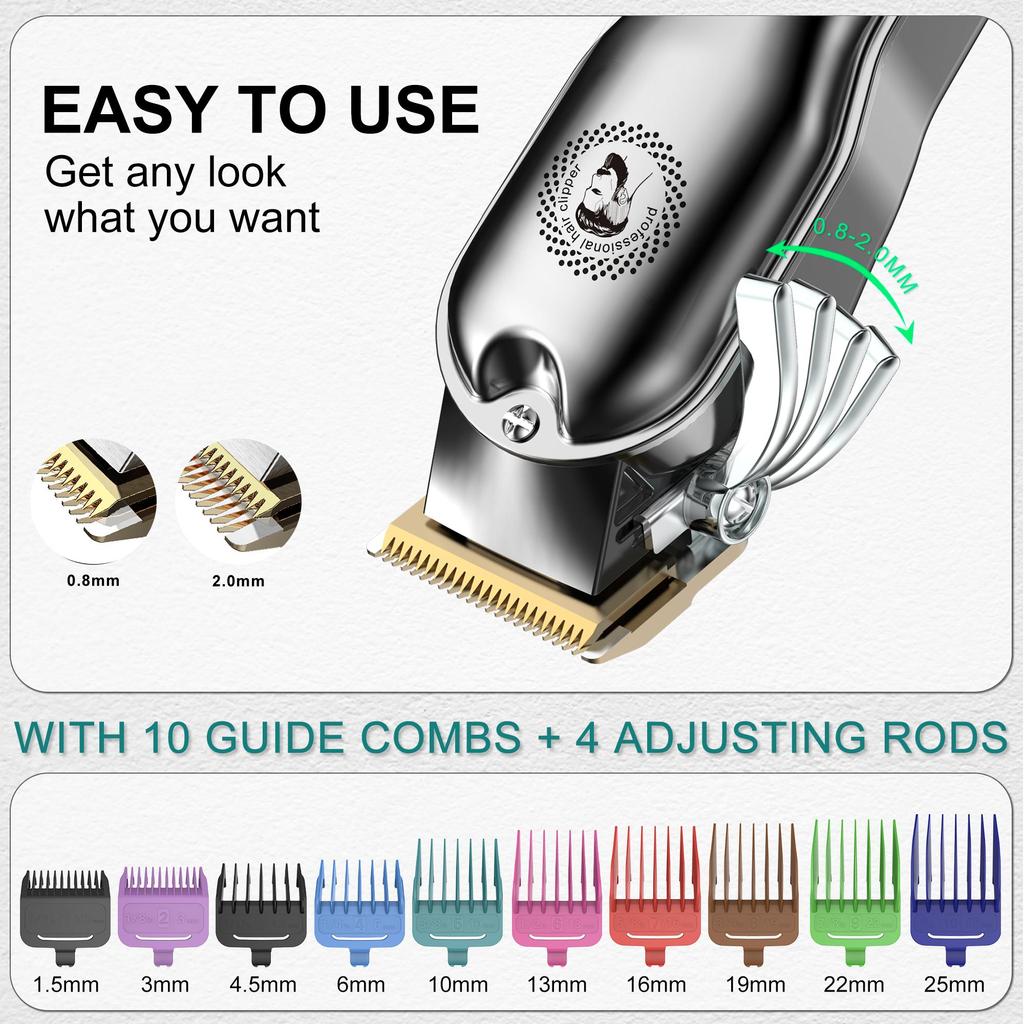 Hatteker Hair Clippers Beard Trimmer for Men Barber Clipper Set Nose Hair Trimmer Set