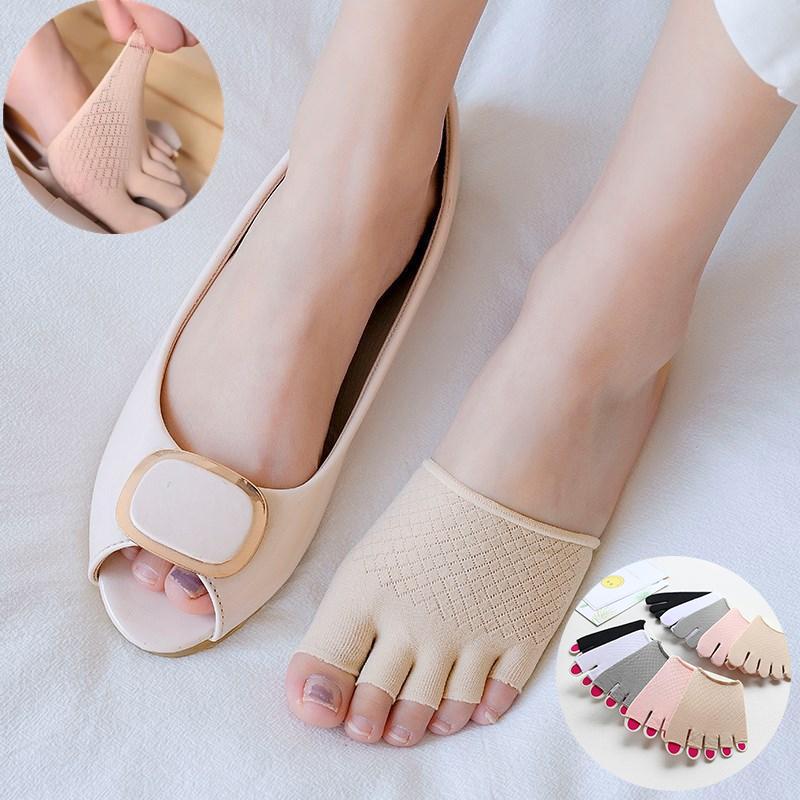 Летние носки Half Palm Five Fingers Socks с невидимым тонким каблуком спереди с открытым носком женские неглубокие сандалии носки с раздвоенным носком