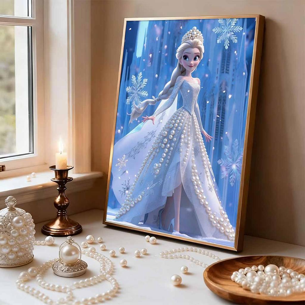 Disney Набор для творчества «Принцесса Льда» с искусственным жемчугом и бриллиантами  Алмазная мозаика для украшения дома Подарок