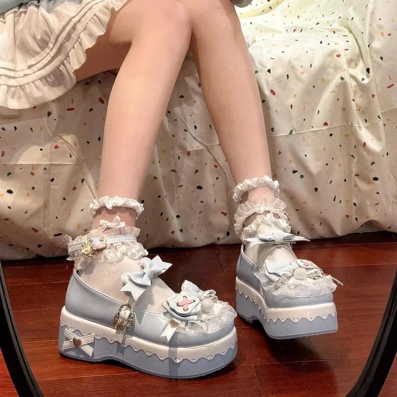Милые туфли Мэри Джейн на толстом каблуке с круглым носком в японском стиле, женская повседневная обувь, мягкие и удобные ботинки для униформы JK