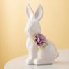 Дизайн цветка Статуэтка кролика Керамическая Керамическое украшение Милые фигурки кроликов Украшение для рабочего стола в офисе