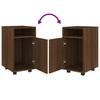 Side Table with Casters Brown Oak Effect 33 x 38 x 60 cm