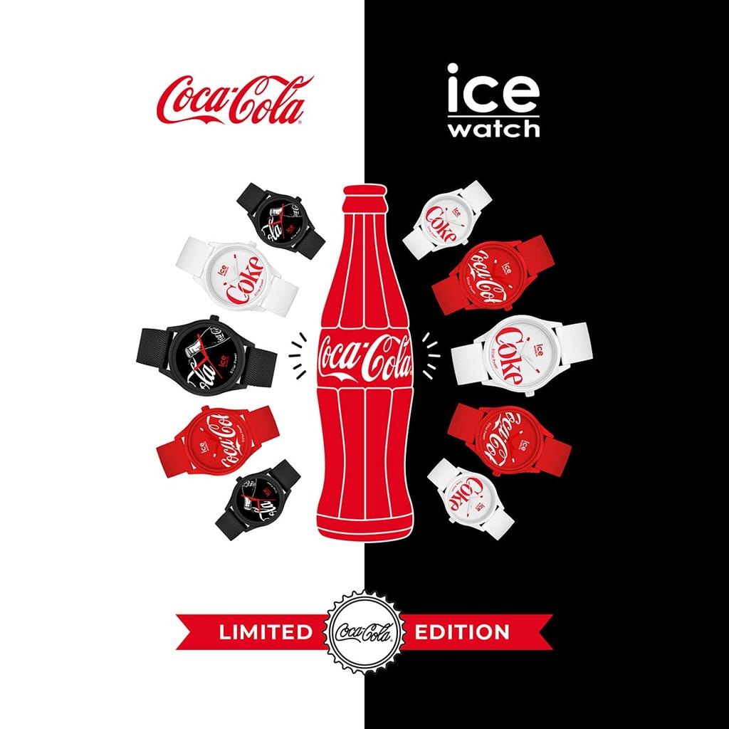 Часы Ice Watch Iconic Red Medium 018514 Часы-часы унисекс Ice Solar Solar Cell Solar Coca-Cola & [COCA-COLA & ICE-WATCH] мужские