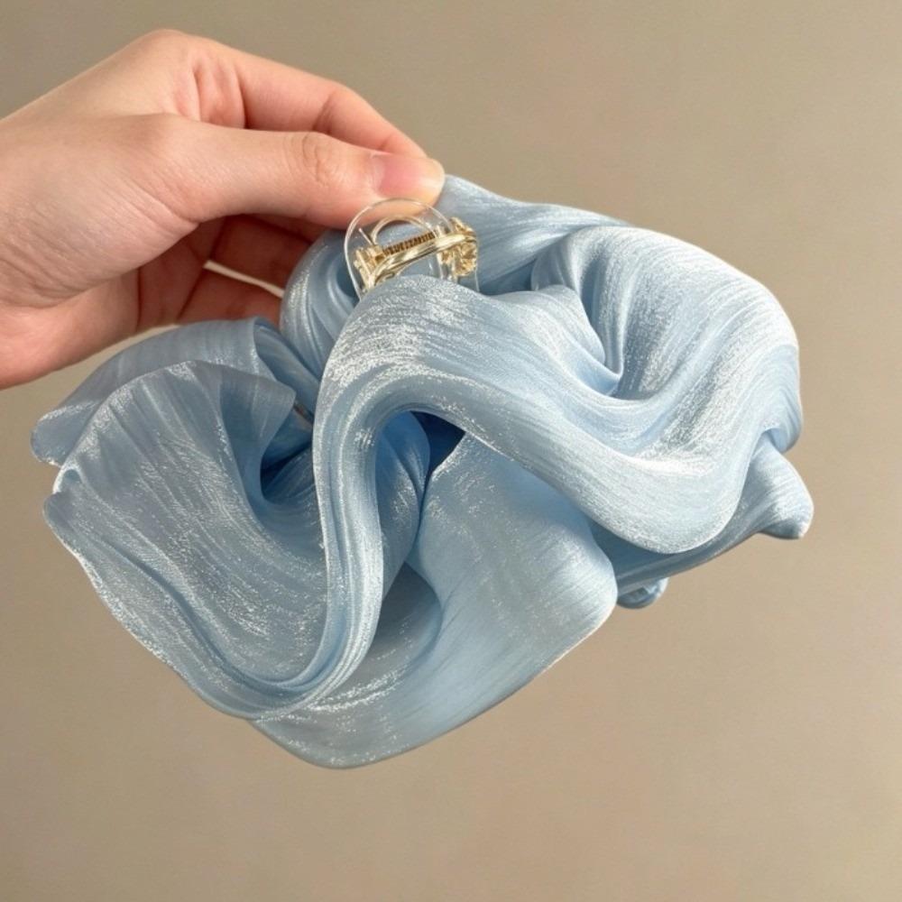 PC Cloud Crab Claw Clip Large Size Shark Clip Elegant Pleated Hair Claw Daily