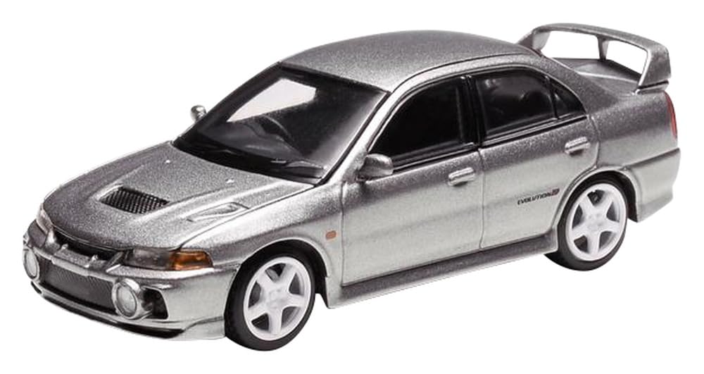 MOTORHELIX Mitsubishi Lancer Evolution IV STEEL SILVER METALLIC Finished Product M64001 1/64