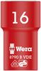 WERA Drive Insulated 16mm 46mm Overall 004960 3/8" Socket, Hex, Length,
