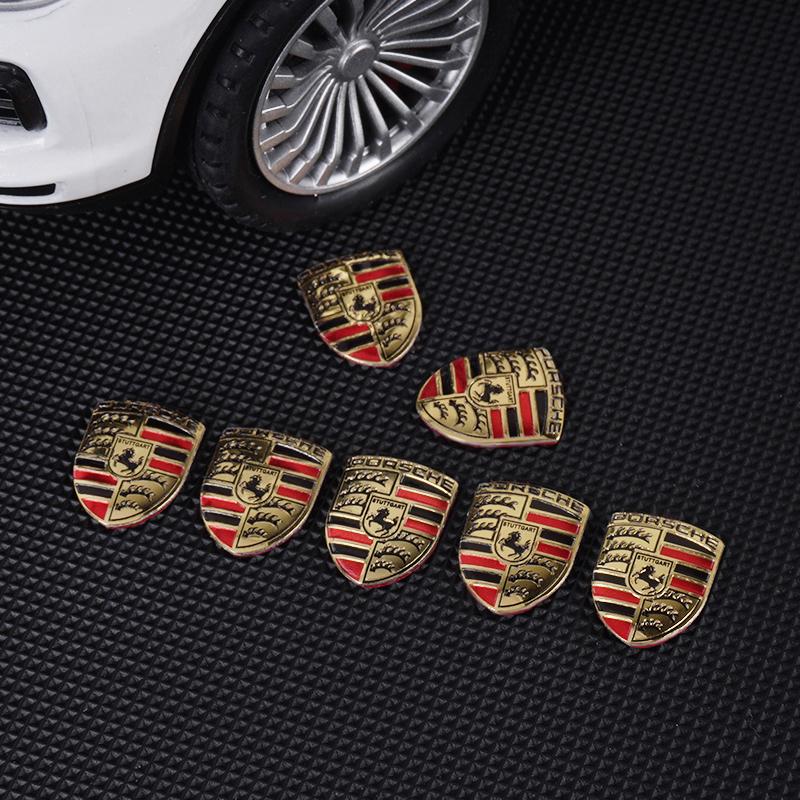 AABKW1 1cm Car Remote Key Stickers Badge Emblem Car Accessories For Porsche Cayenne Panamera Macan 911 718 Taycan Boxster Cayman 918