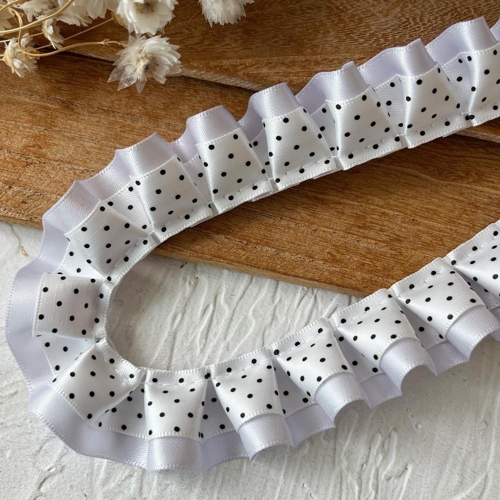 2M Pleated Ribbon Trim Ruffle Trim Collar Cuff Trim Double Layer Lace Ribbon Needlework Crafts DIY Lolita Dress Ribbon