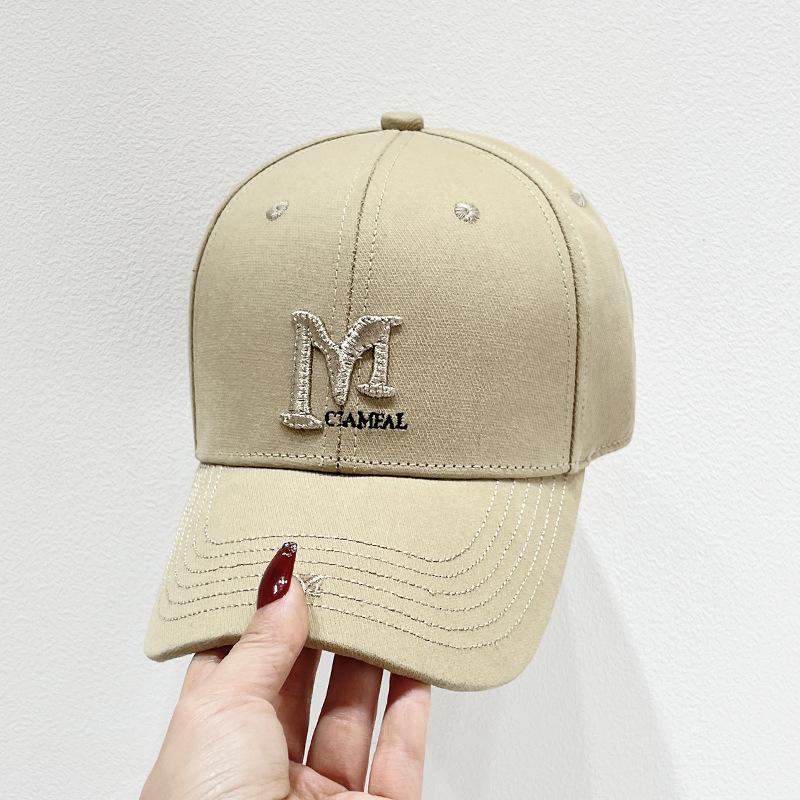 Женская вышитая буква M стандартная бейсболка детская весна и лето новая мода лицо маленькая кепка мужская