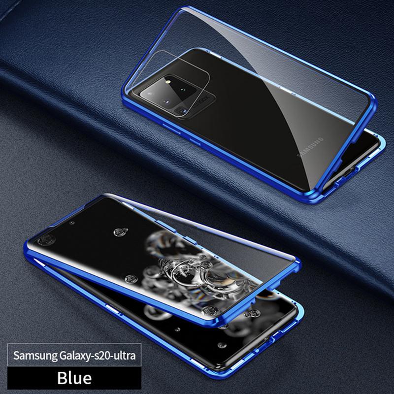 360 Full Protection Magnetic Double Sided Glass Case For Samsung S25 S24 S23 S22 S21 S20 Ultra Plus A15 A55 A14 A54 iPhone 16 15 14 13 12 11 Pro Max