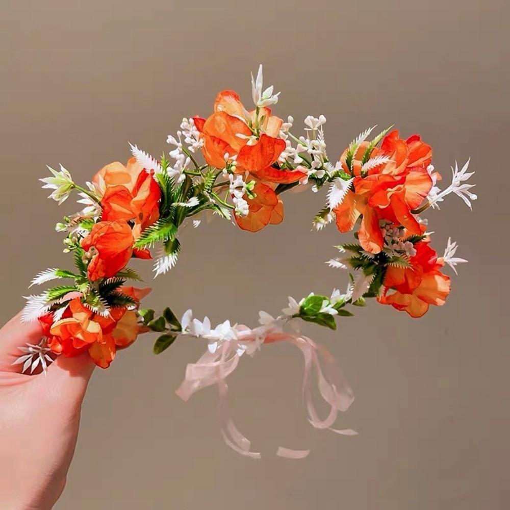 Colorful Women Wedding Floral Headband Diameter 18cm Multistyles Party Bride Garland Fashion Hair Accessories