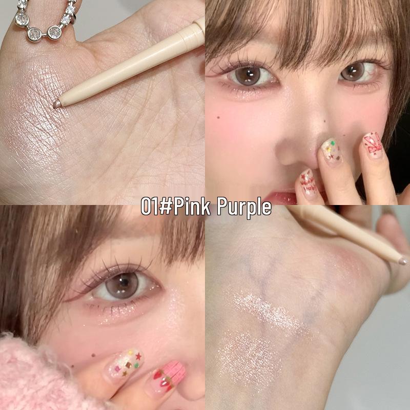 FAICCIA Перламутровый карандаш для эгё саль: Блестящий розовый гель-подводка для глаз для женщин, хайлайтер с натуральным матовым и мелким шиммером.