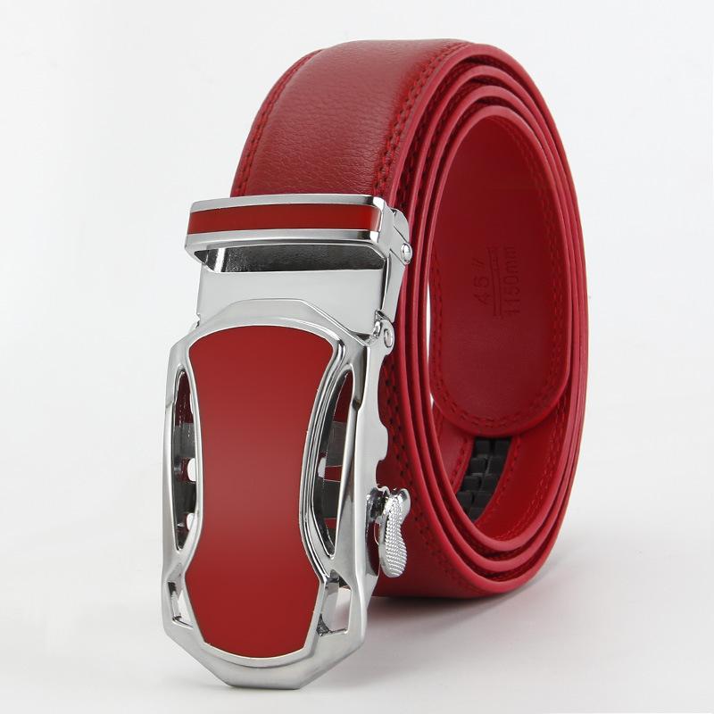 New Style of Men's Real Cowhide Belt Automatic Buckle Multi Color Business and Casual Second Layer Cowhide Belt