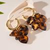 Meillard Leopard Print Acrylic Heart Geometric Earrings - Autumn Winter Retro Niche High-End Accessories for Women.