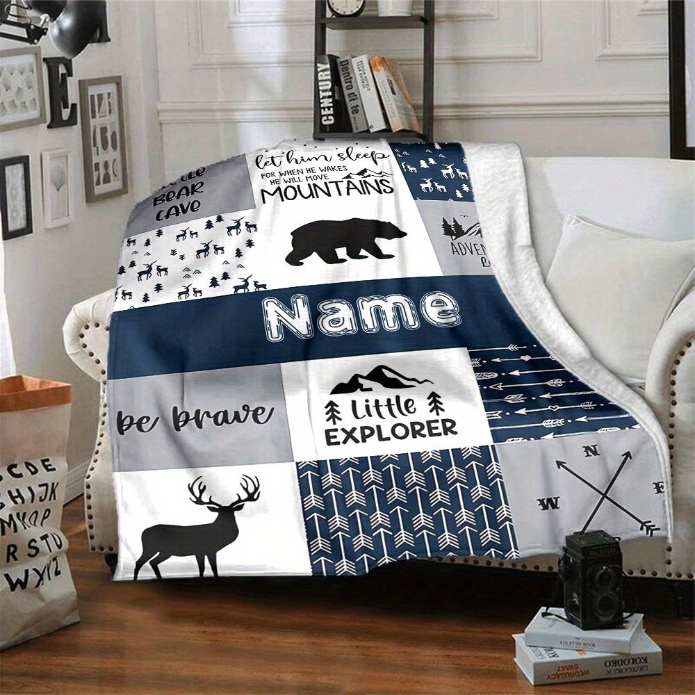 Home Customize Your Name Blankets Adventure Awaits Little One Comfortable Soft Lightweight Multiseason Blanket For Picnics Sofas Offices Beds Living
