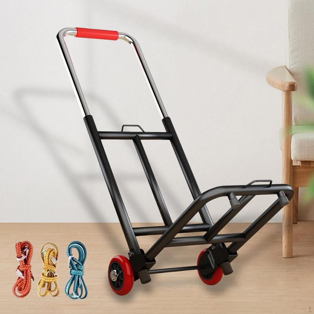 Foldable Hand Truck Dolly Adjustable Handle Collapsible Trolley Cart Convenient for Couriers