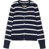 Polo Sweater Striped Print Single-Breasted Casual Kids Tops Blue White 313925609-002