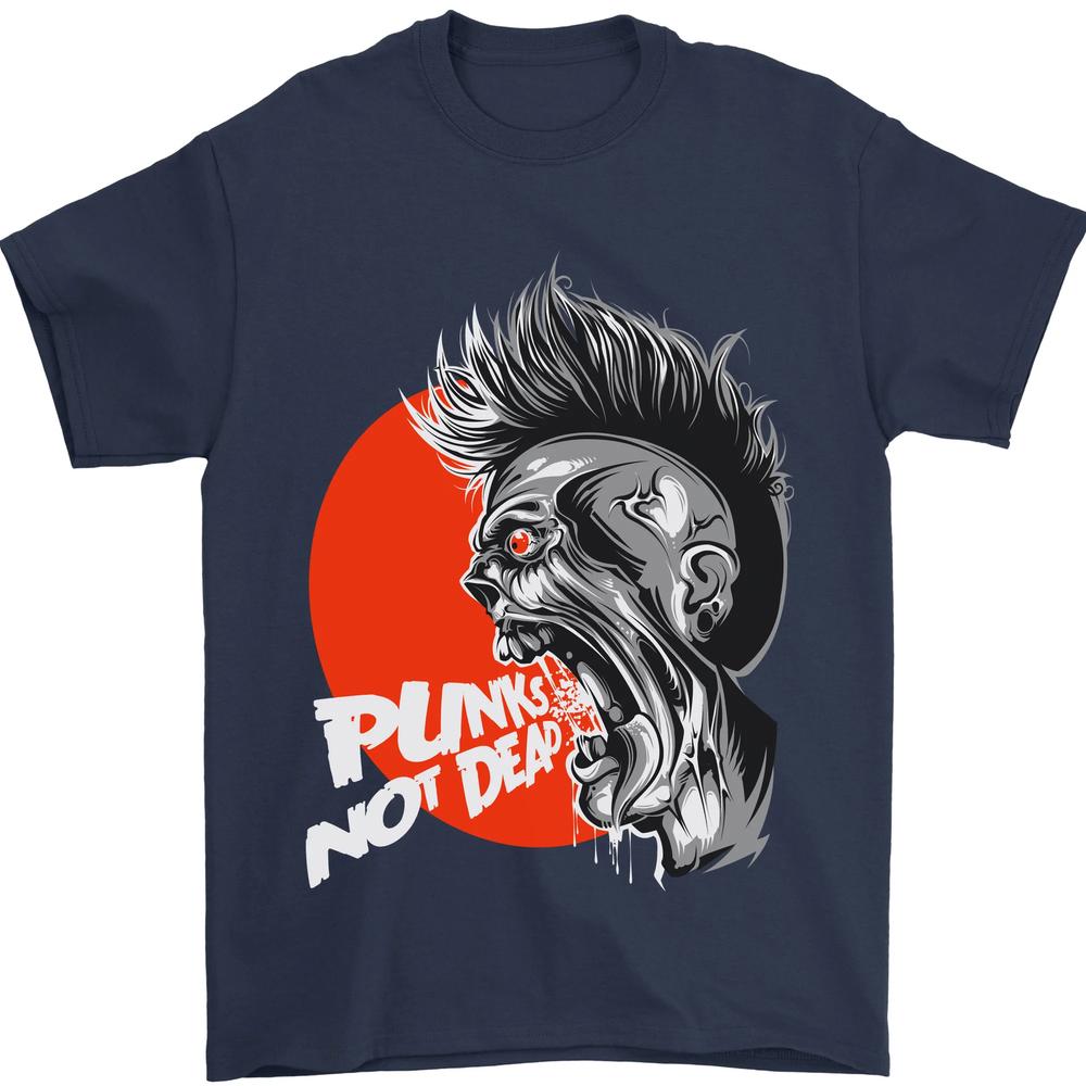 Punks Not Dead Rock Music Skull Unisexs TShirt 100 Cotton