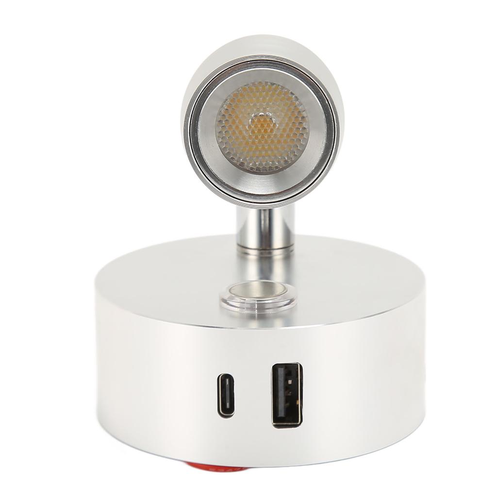 Лампа для чтения в автофургоне с портом USB Type C, синяя, ночная, 3-цветная, с регулировкой яркости, полированная