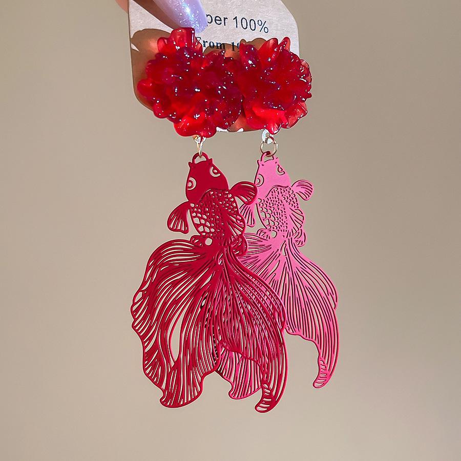 Роскошные серьги-кисточки с красными цветами: Стильные, Дорогие, Акцентные Серьги-Гвоздики для Женщин