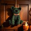 Indoor Outdoor Holiday Ornaments Halloween Decoration, Green Grass Zombie Bear Hanging Ornament for Party Eye Catching Favors Decor, Spooky