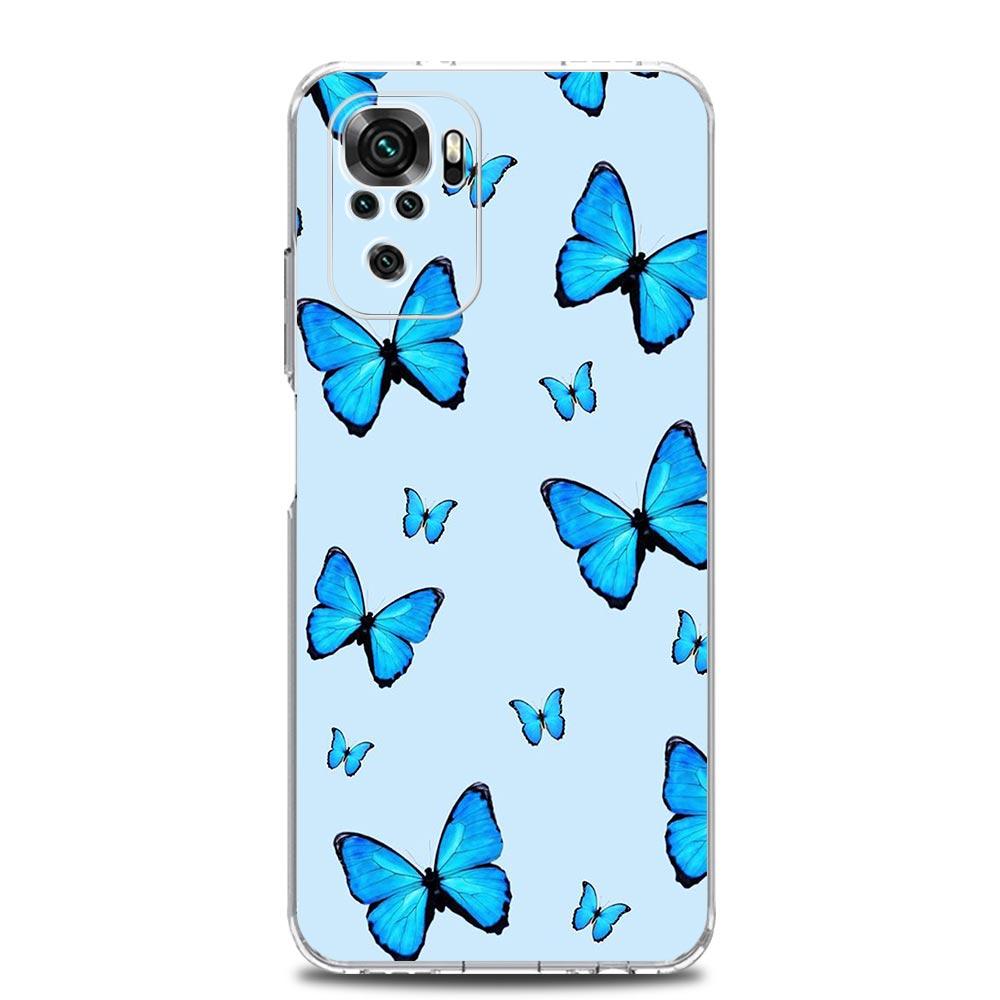 butterfly Soft Phone Case For Xiaomi Redmi Note 12 11 9S 9 8 10 Pro Plus 7 8T 9C 9A 8A K40 Gaming Silicone Clear Cover Coque
