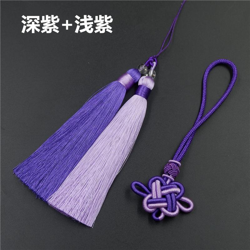 Двухцветная кисточка с китайским узлом, кисточка против морщин в китайском стиле, кисточка с китайским узлом, подвеска в этническом стиле, ухо из ледяного шелка.