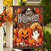 1pc Happy Halloween Garden Flag Cute Ghost Pumpkin Print Suitable for Halloween Yard Outside Decoration No Flag Pole 12X18 Inch