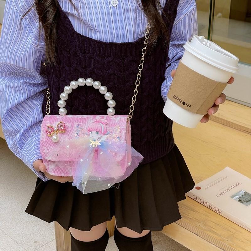Stylish Charming And Handbag For Girls Featuring Princess Theme And Adorable Bow