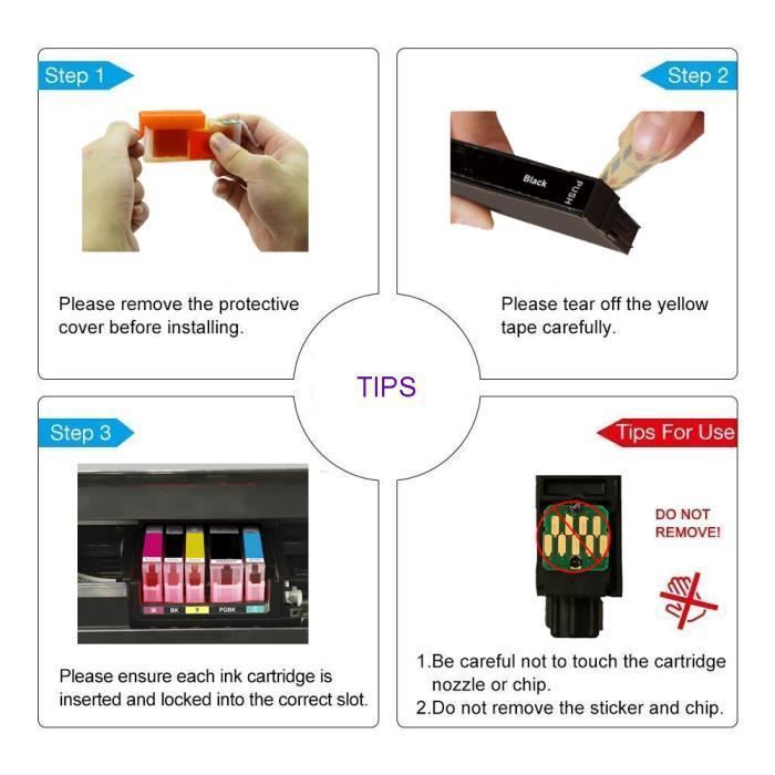 Bada Cartouches d'encre compatibles Epson 502XL 502 pour Epson WF-2860DWF WF-2865DWF XP-5100 XP-5105