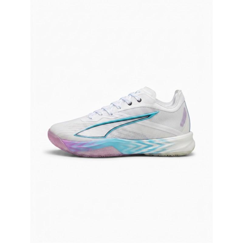 PUMA Accelerate Nitro SQD 5 Handball Shoes White/Blue/Purple