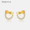 925 Sterling Silver Line Zircon CZ Chain Stud Earring Women Luxury Jewelry 2023 Spring Fine Jewelry
