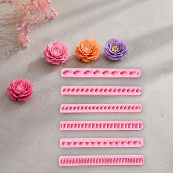 Handmade Craft Supplies 6Pcs Polymer Clay Flower Petal Cutter, 6 Shapes 3D Making Easy Clean Molds Tool, Plastic Crafting Tools for DIY Lovers