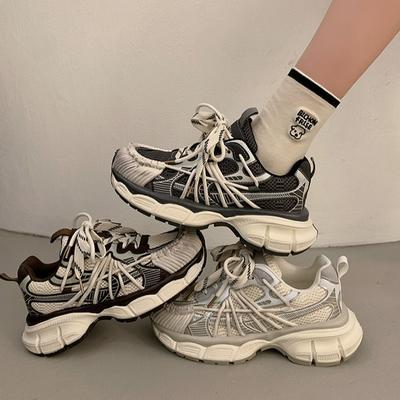 Ретро повседневная обувь альпинизм спортивная обувь для бега 2025 осень и зима полировка старая женская платформа папины кроссовки дети