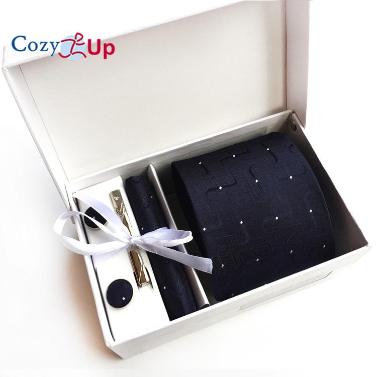 Cozy Up Мужской набор галстуков, карманный квадратный зажим, носовой платок, запонки, галстук для мужчин