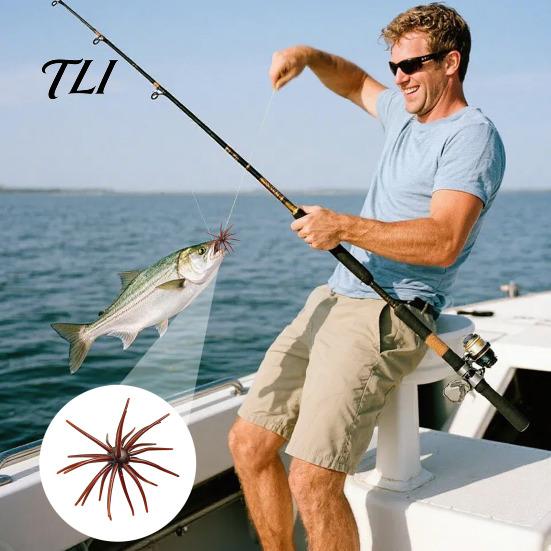 Bionic Fishing Lures 5Pcs Sea Urchin Lure, 4cm/0.5g, 7cm/1.6g, 9cm/2.8g, 11cm/8.7g Floating Bass Tackle Artificial Bait, Fuzzy Soft Lure for