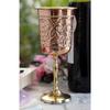 Pure Copper Wine Glass with Grape Vines Embossed Design & Brass Bottom, Serving Drinking Wine Cocktail Bar Hotel Restaurant, Volume-300 ML