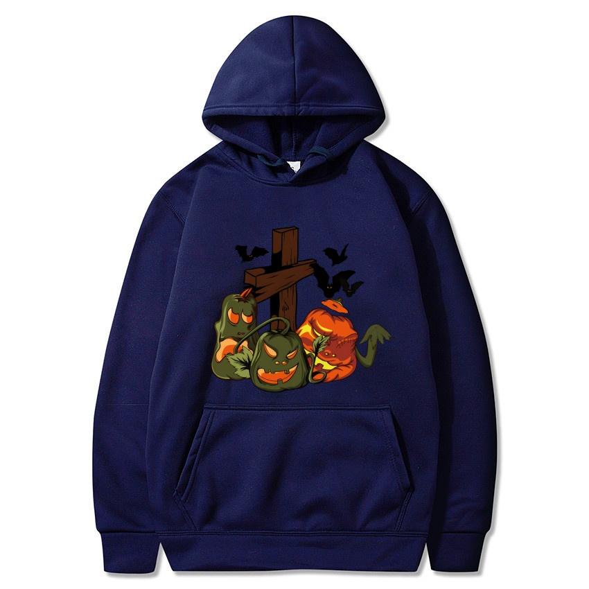 2025 Autumn/Winter New Halloween Pumpkin Printed Hoodie Men's Fashion Warm Sweatshirt Casual Street Wear Fashion Warm Hoodie