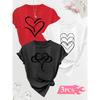 3Tribal-style printed heart-patterned outfit for everyday wear Comfortable T Shirt Summer new women's casual sports round-neck short-sleeve shirt